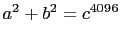 $ a^2+b^2=c^{4096}$