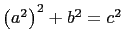 $ \left(a^2\right)^2+b^2=c^2$