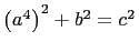 $ \left(a^4\right)^2+b^2=c^2$