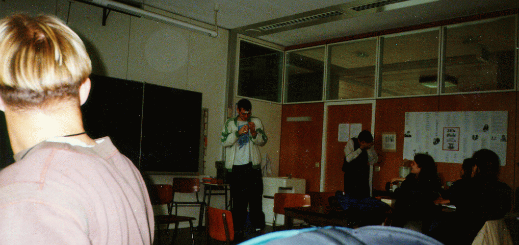 Mr. D. can't stand look as I do my bottle opening trick