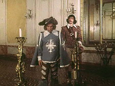 D'Artagnan och herr de Tréville i den senares mottagningsrum.