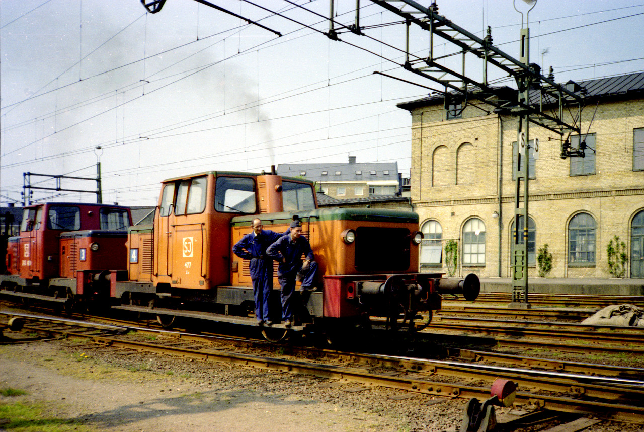 Bangårdsarbete på Landskrona järnvägsstation den 15:e maj år 1975