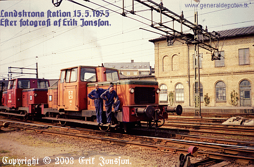 bild av Landskrona j&auml;rnv&auml;gsstation den 15 maj 1975 p&aring; morgonen.