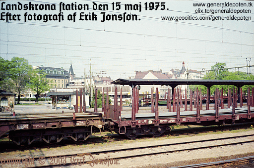 bild av Landskrona j&auml;rnv&auml;gsstation den 15 maj 1975.