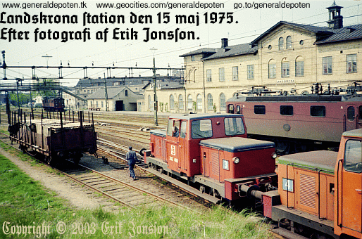 bild av Landskrona j&auml;rnv&auml;gsstation den 15 maj 1975.