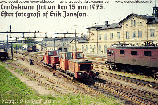 bild av Landskrona j&auml;rnv&auml;gsstation den 15 maj 1975.