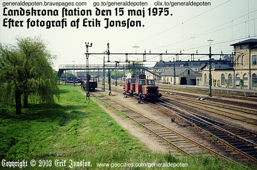bild av Landskrona j&auml;rnv&auml;gsstation den 15 maj 1975.