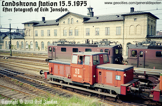 bild av Landskrona j&auml;rnv&auml;gsstation den 15 maj 1975.