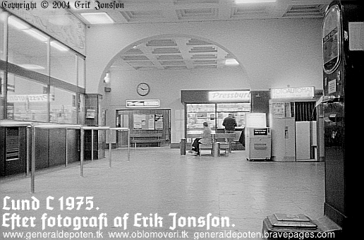 bild av v&auml;ntsalen p&aring; Centralstationen i Lund &aring;r 1975
