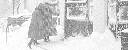 bild av huvuding&aring;ngen ifr&aring;n Bangatan till Centralstationen i Lund under ny&aring;rsstormen 1979