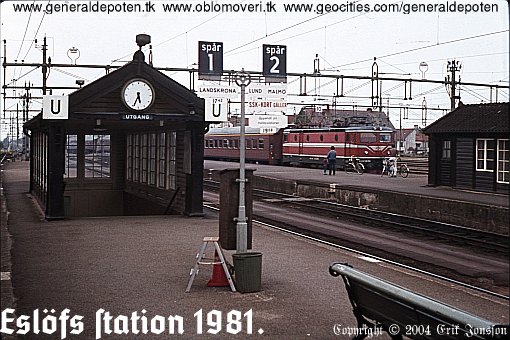 bild p&aring; Esl&ouml;vs station 1981.