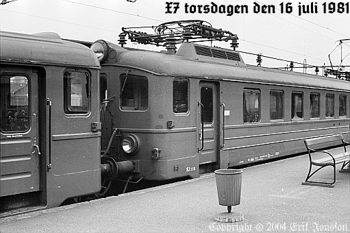 bild av X7-t&aring;g torsdagen den 16 juli 1981 i Lund, Esl&ouml;v eller K&auml;vlinge