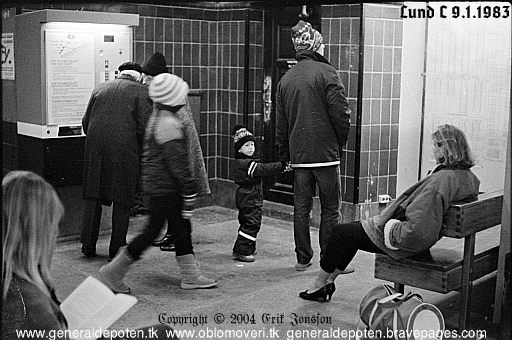 bild av v&auml;nthallen p&aring; Lund C den 9.1.1983