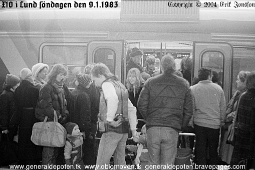 bild av X10 p&aring; sp&aring;r 6 Lund C den 9.1.1983