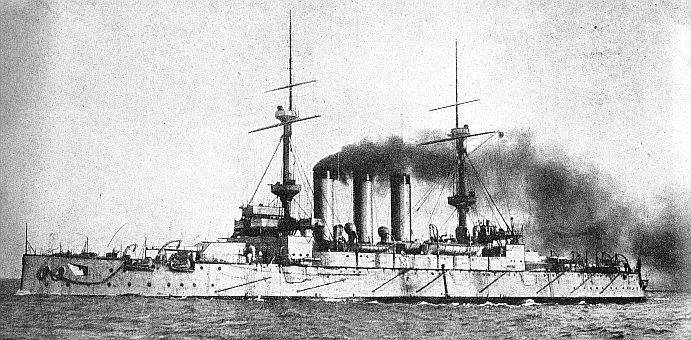 Det japanska slagskeppet &raquo;Hatsuse&laquo;, som gick under utanf�r Port Arthur med mer �n 400 man.