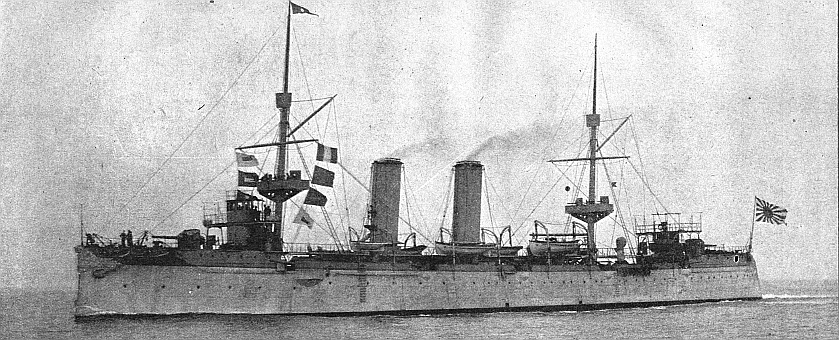 Den japanske kryssaren »Yoshino«, som utanfr Port Arthur kolliderade med »Kasuga« och sjnk.