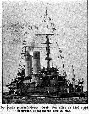 Det ryska pansarfartyget Orel, som efter en hrd strid erfrades af japanerna den 28 maj.