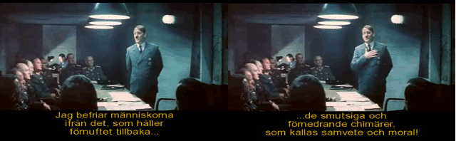 Hitler befriar m&auml;nniskorna ifr&aring;n samvete och moral.