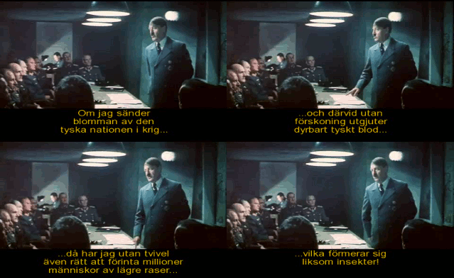 Adolf Hitler förintar millioner i Ozerovs film Slaget om Moskva.