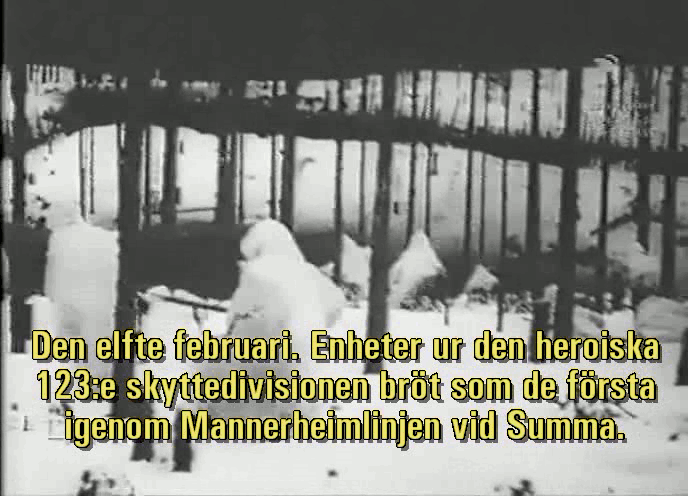 Bilder m.m. ur filmen &laquo;Mannerheimlinjen&raquo;