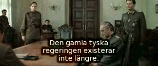 General Krebs: Den gamla tyska regeringen existerar inte längre. Bild ur Ozerovs spelfilm &raquo;Sista stormningen&laquo; (Befrielse 5).