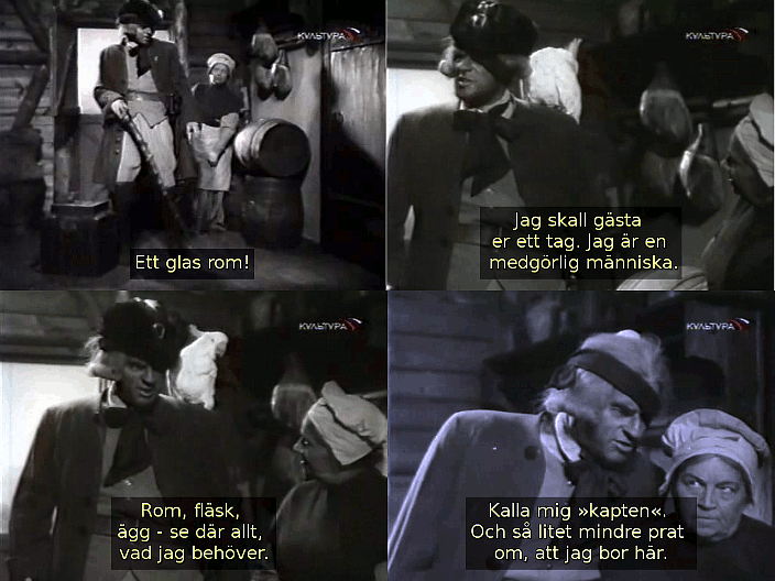 Billy Bones kommer till värdshuset Admiral Benbow