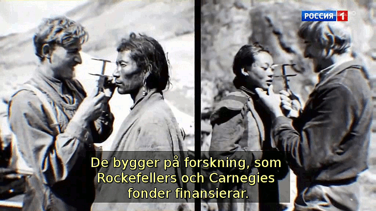 Lagarna i några av Amerikas stater om tvungen sterilisering av invalider, fattiga och svarta bygger på forskning, som Rockefellers och Carnegies fonder finansierar. (Bild ur filmen &laquo;Det stora okända kriget&raquo;)