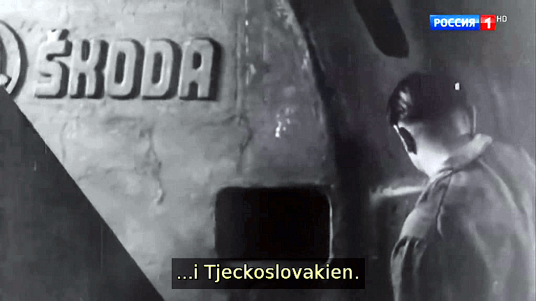...i Tjeckoslovakien. (Bild ur filmen &laquo;Det stora okända kriget&raquo;)