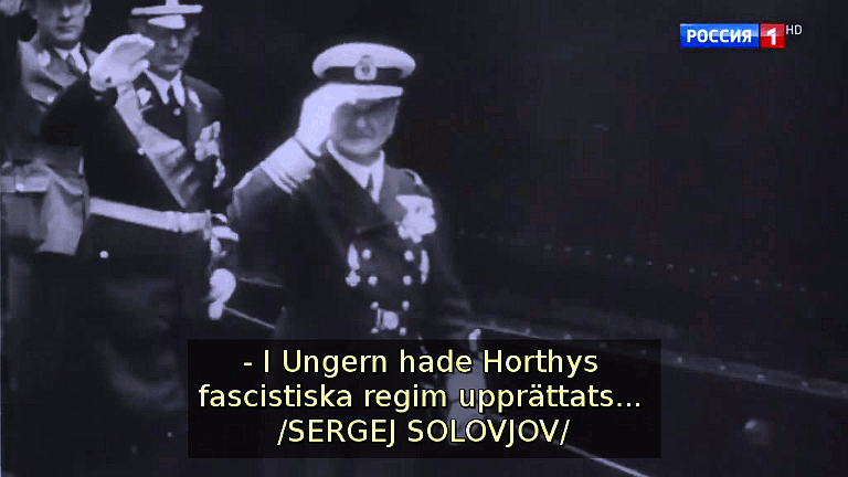 I Ungern hade Horthys fascistiska regim upprättats... (Bild ur filmen «Det stora okända kriget»)