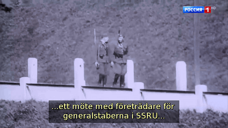 ...ett möte med företrädare för generalstaberna i SSRU... (Bild ur filmen &laquo;Det stora okända kriget&raquo;)