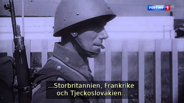 ...Storbritannien, Frankrike och Tjeckoslovakien... (Bild ur filmen &laquo;Det stora okända kriget&raquo;)