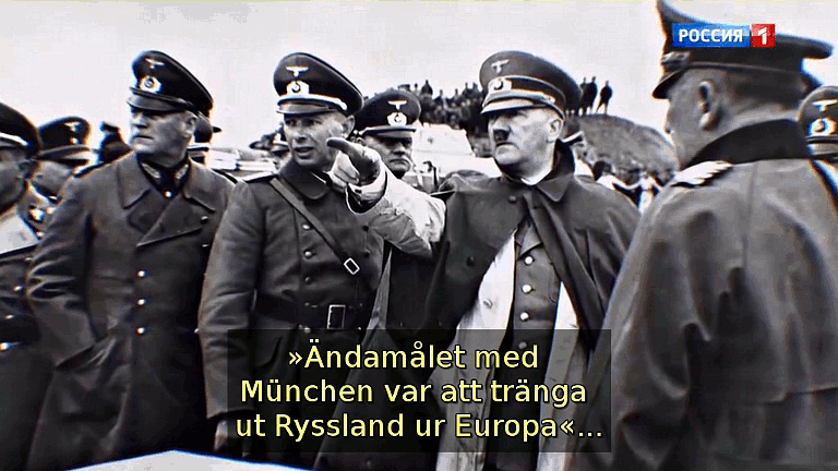 /KEITEL/ »Ändamålet med München var att tränga ut Ryssland ur Europa«... (Bild ur filmen «Det stora okända kriget»)