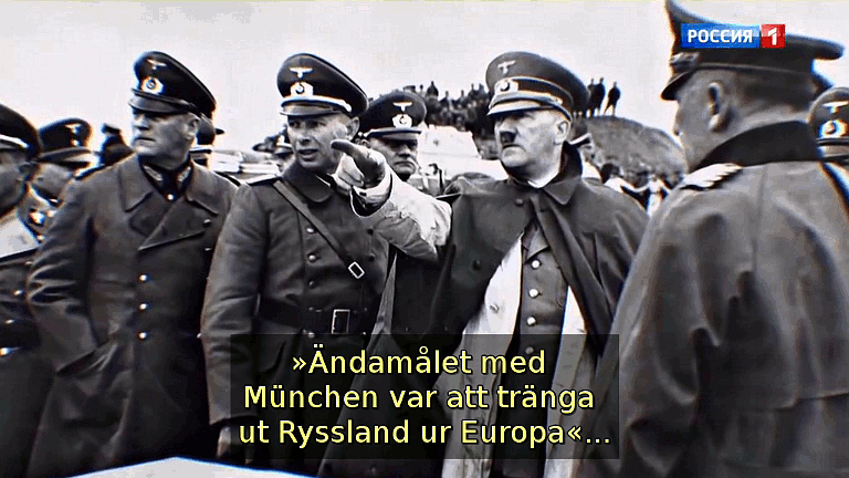 /KEITEL/ »Ändamålet med München var att tränga ut Ryssland ur Europa«... (Bild ur filmen &laquo;Det stora okända kriget&raquo;)