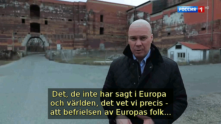 Det, de inte har sagt i Europa och världen, det vet vi precis - att befrielsen av Europas folk... (Bild ur filmen &laquo;Det stora okända kriget&raquo;)