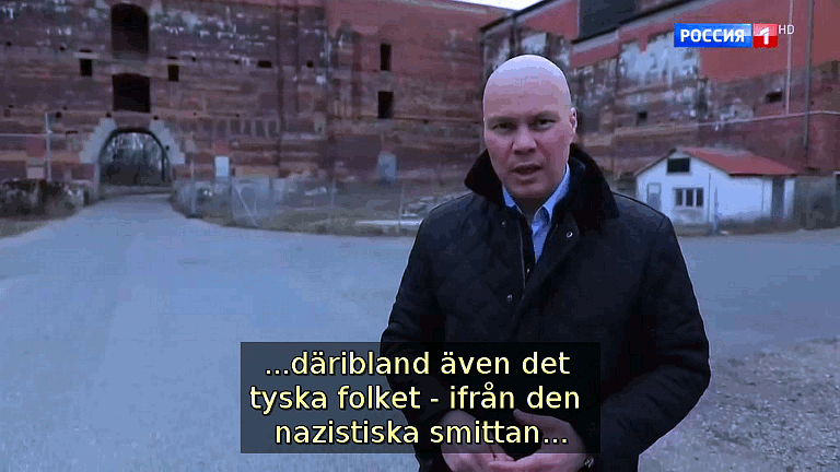 ...däribland även det tyska folket - ifrån den nazistiska smittan... (Bild ur filmen &laquo;Det stora okända kriget&raquo;)