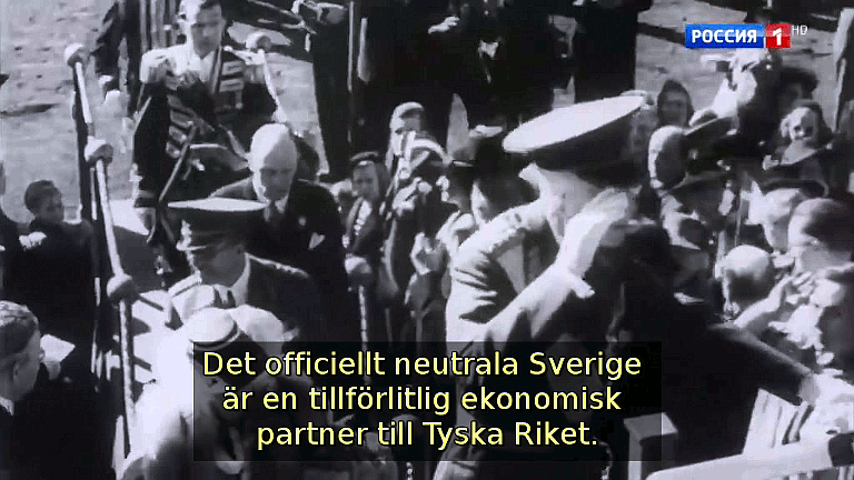 Det officiellt neutrala Sverige är en pålitlig ekonomisk partner till Tyska Riket. (Bild ur filmen &laquo;Det stora okända kriget&raquo;)