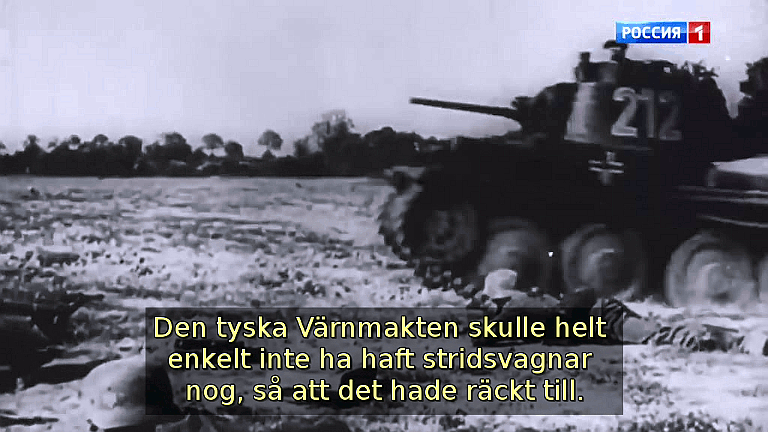 Den tyska Värnmakten skulle helt enkelt inte ha haft stridsvagnar nog, så att det hade räckt till. (Bild ur filmen «Det stora okända kriget»)