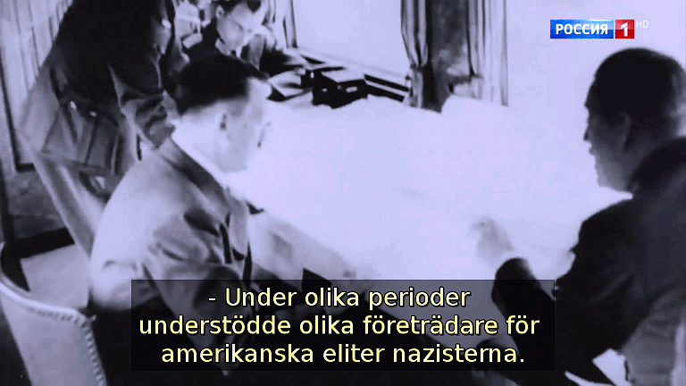 Under olika perioder understödde olika företrädare för amerikanska eliter nazisterna. (Bild ur filmen &laquo;Det stora okända kriget&raquo;)