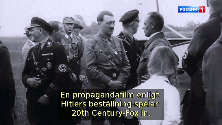 En propagandafilm enligt Hitlers beställning spelar 20th Century Fox in. (Bild ur filmen «Det stora okända kriget»)
