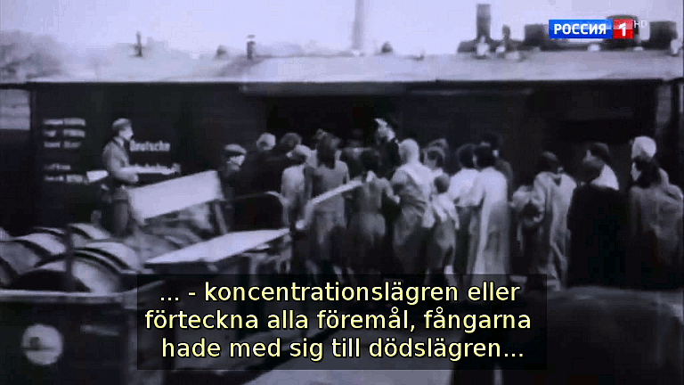 ...koncentrationslägren eller förteckna alla föremål, fångarna hade med sig till dödslägren. (Bild ur filmen &laquo;Det stora okända kriget&raquo;)