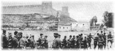 En narva, en estonia, donde se eleva el formidable castillo de los Caballeros Teut�nicos, fue donde el joven ejercito rojo, el 23 de febrero de 1918, rechaz� al ej�rcito alem�n que amenazaba Petrogrado.
