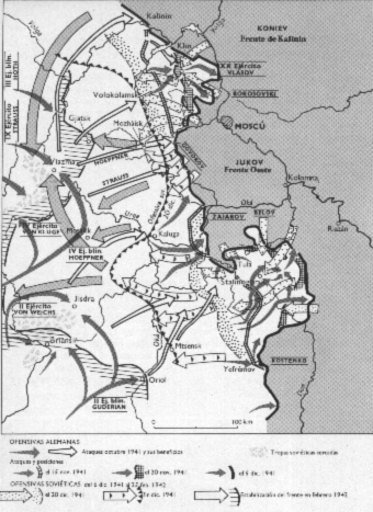 mapa de la batalla por mosku