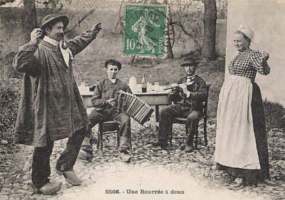 [Ein Paar aus der Auvergne beim Bourrée-Tanz]