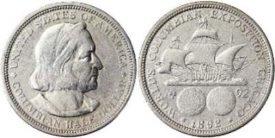 [1/2 US-$ 1892 auf Kolumbus zur 400-Jahrfeier der Entdeckung Amerikas]
