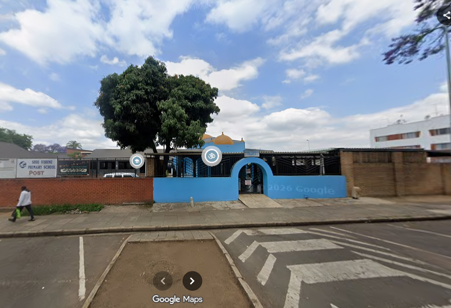 Shri Vishnu Temple, Pietermaritzburg, South Africa, courtesy: Google street-view