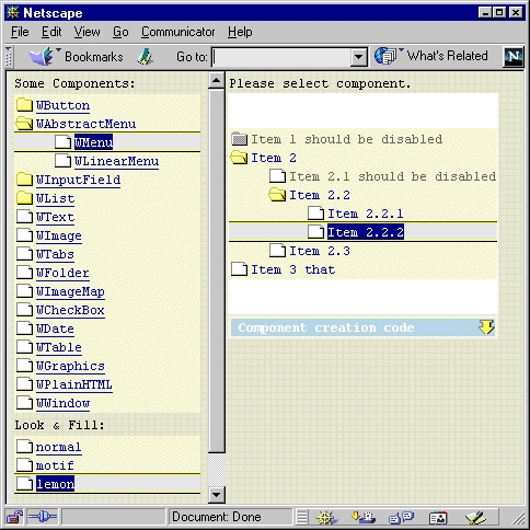 HTML Interface SDK : Screenshots