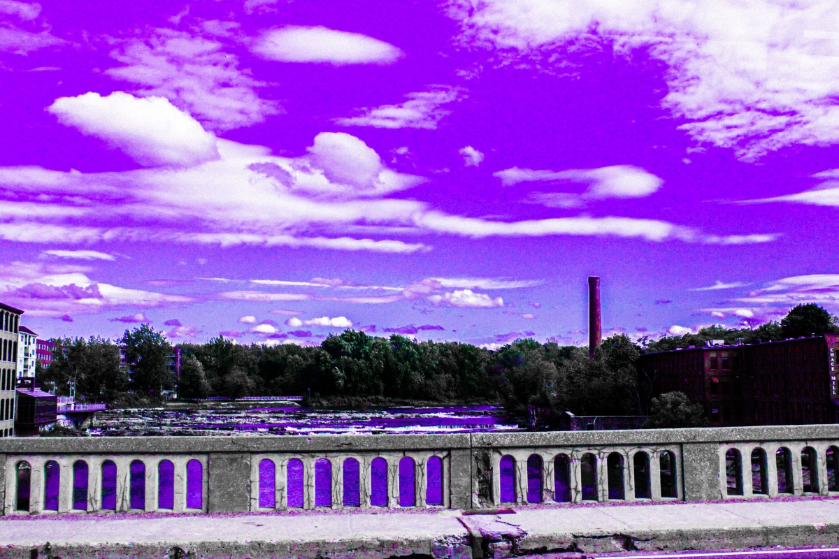 A bridge with a strange sky