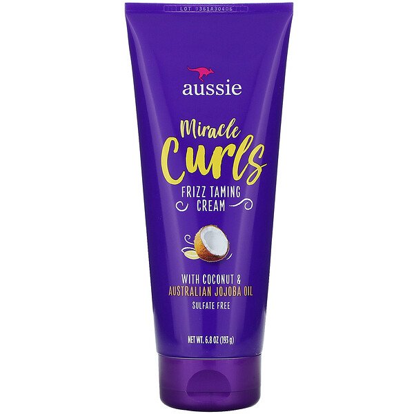 Aussie‏, Miracle Curls، كريم تنعيم التجعيد، بزيت جوز الهند وزيت الجوجوبا الأسترالي، 6.8 أونصة سائلة (193 مل)