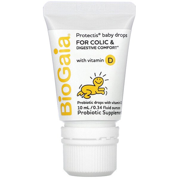 BioGaia‏, ProTectis، قطرات للأطفال، لعلاج المغص وتسهيل الهضم مع فيتامين د ، 0.34 أونصة سائلة (10 مل)