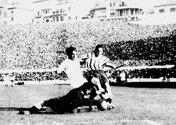 Panor�mica del Estadio Metropolitano, con un gran lleno, en un partido Atl�tico de Madrid, Real Madrid